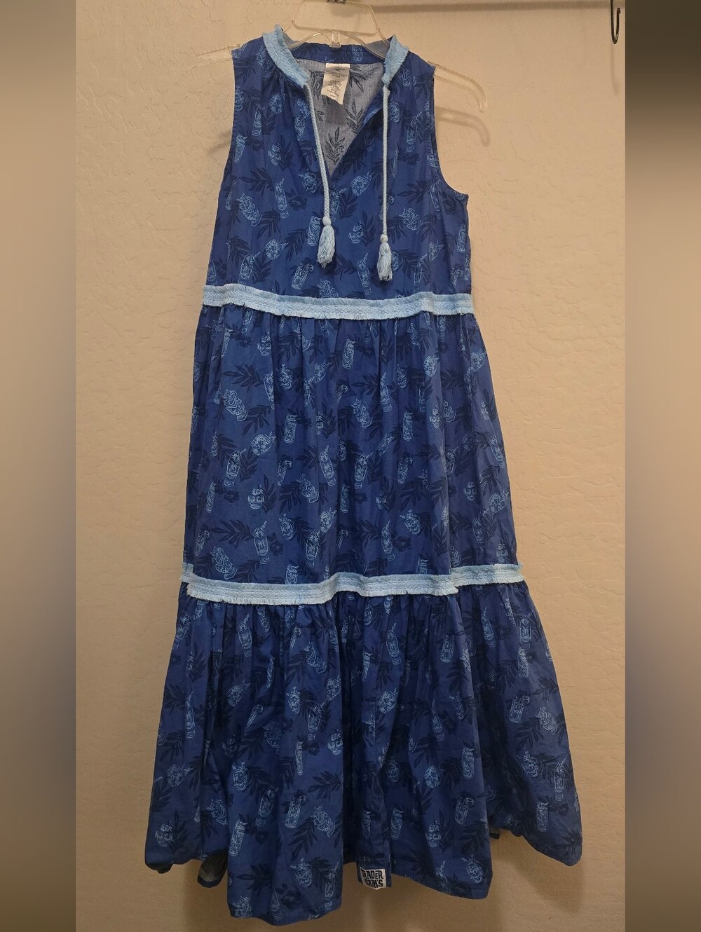 Disney Parks Trader Sam's Blue Tiki Grotto Printed Cotton Maxi Dress, XS - Picture 3 of 16